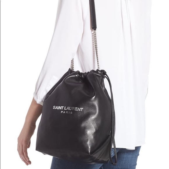 Saint Laurent Teddy Leather Bucket Bag - Picture 2 of 6